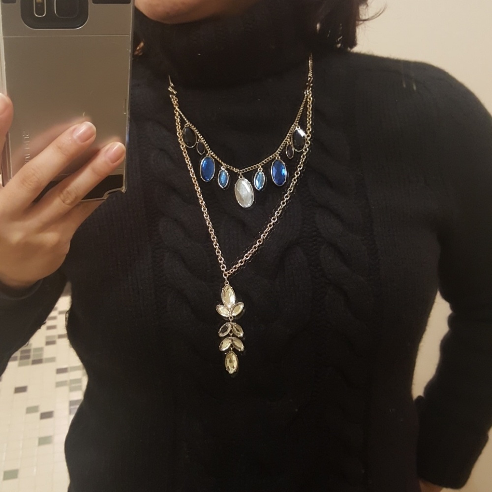 Blue & Goldtone Avon 3-way necklace